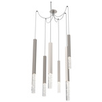 Axis XL Swag Multi Light Pendant - Beige Silver / Clear Cast