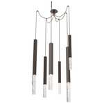 Axis XL Swag Multi Light Pendant - Flat Bronze / Clear Cast