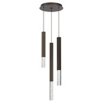 Axis XL Round Multi Light Pendant - Flat Bronze / Clear Cast