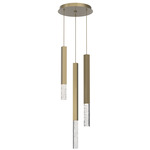 Axis XL Round Multi Light Pendant - Gilded Brass / Clear Cast