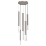 Axis XL Round Multi Light Pendant - Beige Silver / Clear Cast