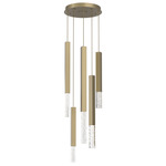 Axis XL Round Multi Light Pendant - Gilded Brass / Clear Cast