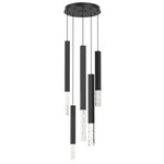 Axis XL Round Multi Light Pendant - Matte Black / Clear Cast