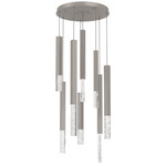 Axis XL Round Multi Light Pendant - Beige Silver / Clear Cast