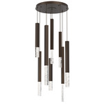 Axis XL Round Multi Light Pendant - Flat Bronze / Clear Cast