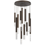 Axis XL Round Multi Light Pendant - Flat Bronze / Clear Cast