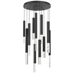 Axis XL Round Multi Light Pendant - Matte Black / Clear Cast