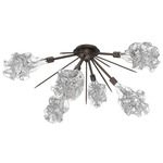 Blossom Starburst Ceiling Flush Light - Flat Bronze / Clear