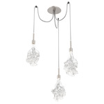 Blossom Swag Multi Light Pendant - Beige Silver / Clear