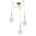 Blossom Swag Multi Light Pendant - Gilded Brass / Clear
