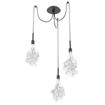 Blossom Swag Multi Light Pendant - Matte Black / Clear