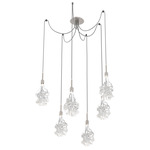 Blossom Swag Multi Light Pendant - Beige Silver / Clear