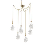 Blossom Swag Multi Light Pendant - Gilded Brass / Clear