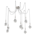 Blossom Swag Multi Light Pendant - Beige Silver / Clear