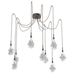 Blossom Swag Multi Light Pendant - Flat Bronze / Clear