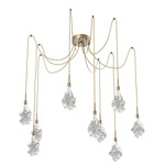Blossom Swag Multi Light Pendant - Gilded Brass / Clear