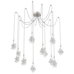 Blossom Swag Multi Light Pendant - Beige Silver / Clear