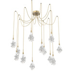 Blossom Swag Multi Light Pendant - Gilded Brass / Clear