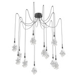 Blossom Swag Multi Light Pendant - Matte Black / Clear