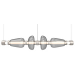 Bolla Mandrel Linear Chandelier - Beige Silver / Smoke