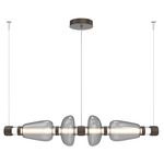 Bolla Mandrel Linear Chandelier - Flat Bronze / Smoke