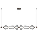 Bolla Mandrel Linear Chandelier - Flat Bronze / Smoke