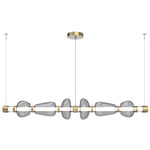 Bolla Mandrel Linear Chandelier - Gilded Brass / Smoke