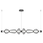 Bolla Mandrel Linear Chandelier - Matte Black / Smoke