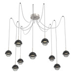 Cabochon Swag Multi Light Pendant - Black Marble / Beige Silver / Smoke
