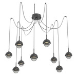 Cabochon Swag Multi Light Pendant - Matte Black / Smoke