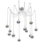 Cabochon Swag Multi Light Pendant - White Marble / Beige Silver / Smoke