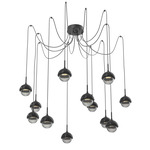 Cabochon Swag Multi Light Pendant - Black Marble / Matte Black / Smoke