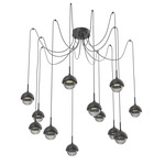 Cabochon Swag Multi Light Pendant - Matte Black / Smoke