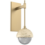 Cabochon Tempo Wall Sconce - Gilded Brass / Smoke