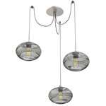 Coppa Swag Multi Light Pendant - Beige Silver / Optic Smoke