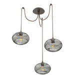 Coppa Swag Multi Light Pendant - Flat Bronze / Optic Smoke