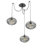 Coppa Swag Multi Light Pendant - Matte Black / Optic Smoke