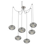 Coppa Swag Multi Light Pendant - Beige Silver / Optic Smoke