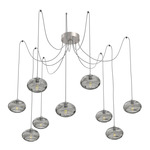 Coppa Swag Multi Light Pendant - Beige Silver / Optic Smoke