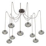 Coppa Swag Multi Light Pendant - Flat Bronze / Optic Smoke