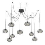 Coppa Swag Multi Light Pendant - Matte Black / Optic Smoke