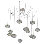 Coppa Swag Multi Light Pendant - Beige Silver / Optic Smoke