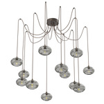 Coppa Swag Multi Light Pendant - Flat Bronze / Optic Smoke