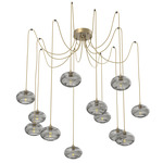 Coppa Swag Multi Light Pendant - Gilded Brass / Optic Smoke