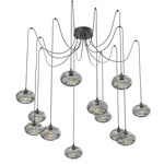 Coppa Swag Multi Light Pendant - Matte Black / Optic Smoke