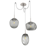 Cosmos Swag Multi Light Pendant - Beige Silver / Smoke