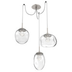 Cosmos Gem Swag Multi Light Pendant - Beige Silver / Clear Zircon