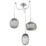 Cosmos Gem Swag Multi Light Pendant - Beige Silver / Smoke Zircon