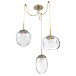 Cosmos Gem Swag Multi Light Pendant - Gilded Brass / Clear Zircon