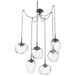 Cosmos Gem Swag Multi Light Pendant - Flat Bronze / Clear Geo